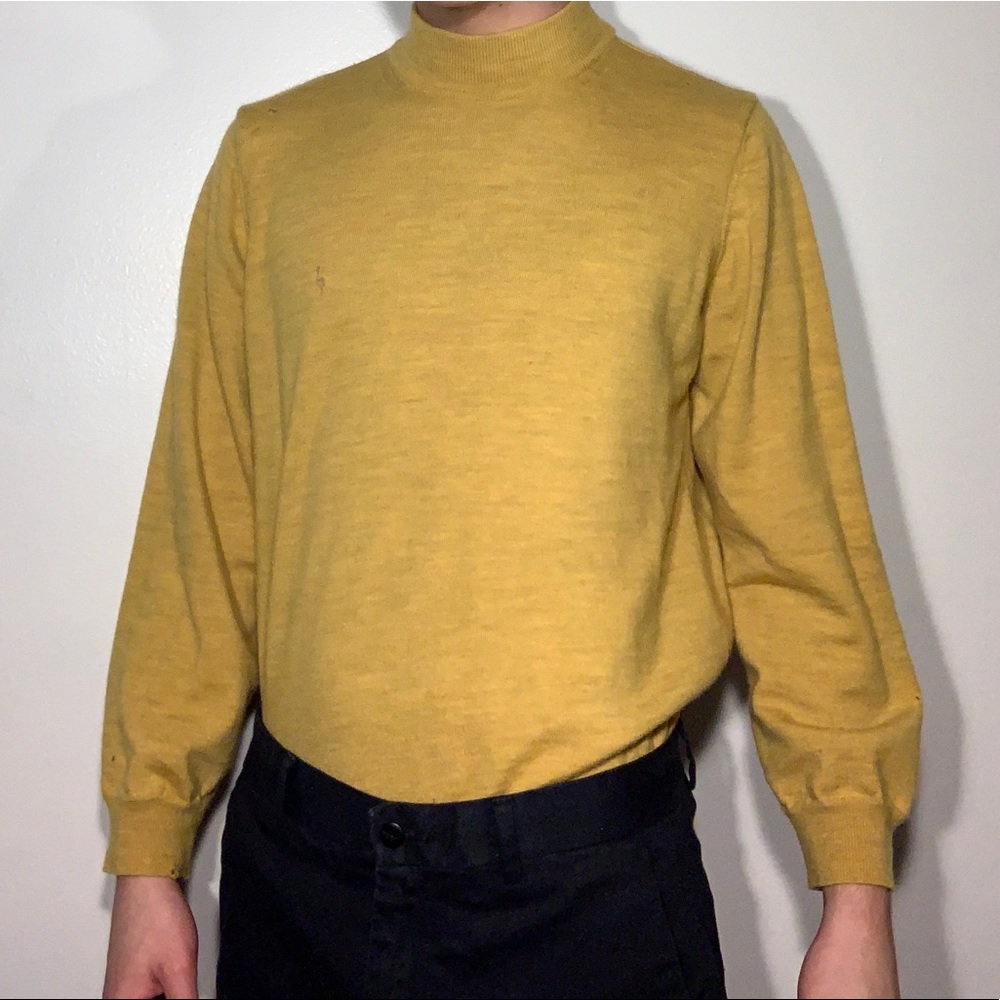 Toscano Mustard Mock Turtleneck Sweater